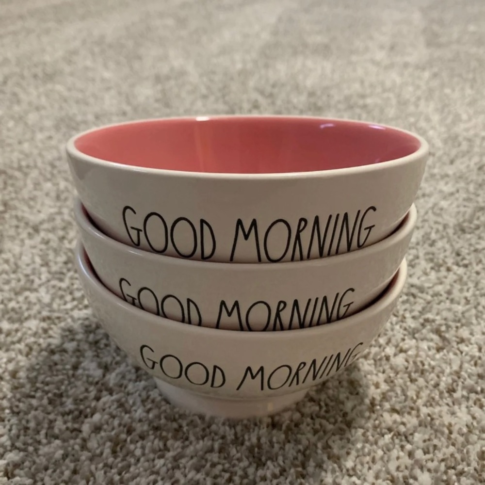 Rae Dunn set of 3 good morning bowls